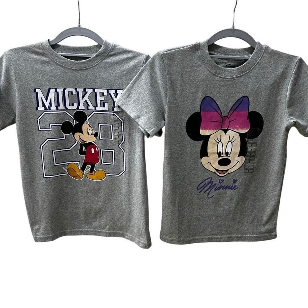 Lot Of 2 NWT Disney Mickey Mouse & Minnie Mouse Official T-shirts Kids Size 5/6